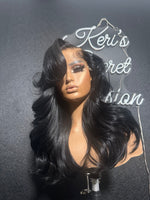 Jet Black Layered Side Part Unit 3 Bundles of 14 Inch Raw Hair Head Size 22 Medium